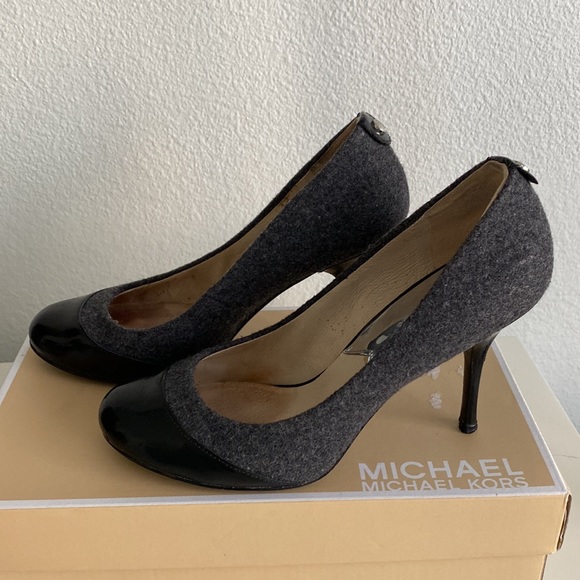 Michael Kors Presseley Cap Toe Flannel Stiletto Heel Pump Size 7 - Picture 3 of 9